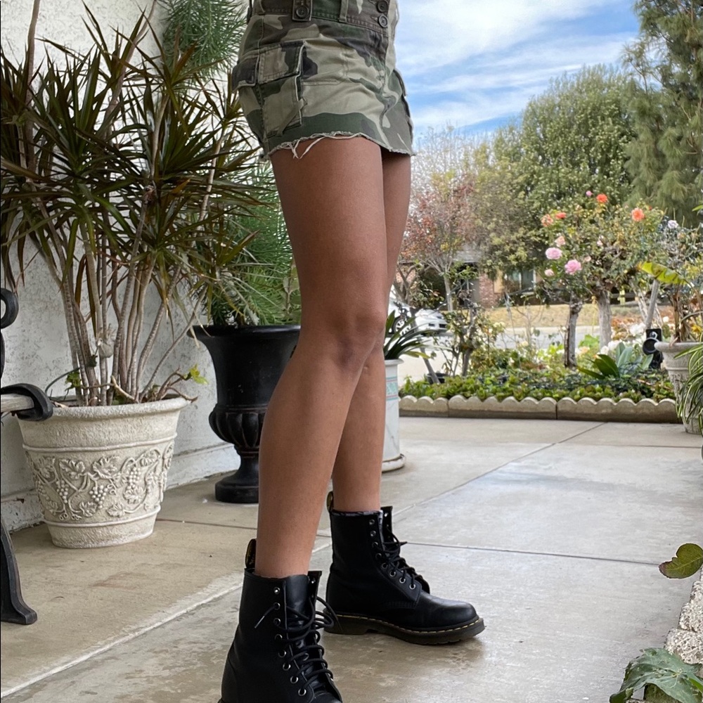 green camouflage skirt